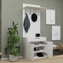 Hanah Home Soporte de Pasillo Blanco con Cajón y Estantes